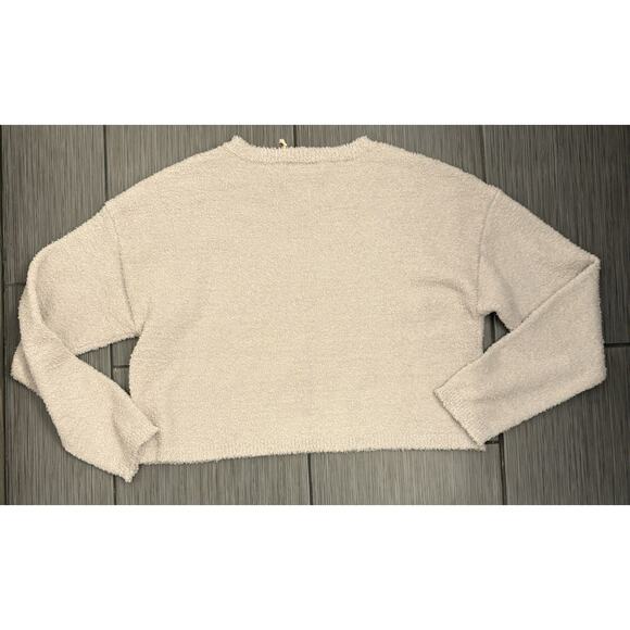 Natural Life Women’s Beige Oversized Cropped Fuzzy Sweater Size Large NWT - Picture 5 of 6